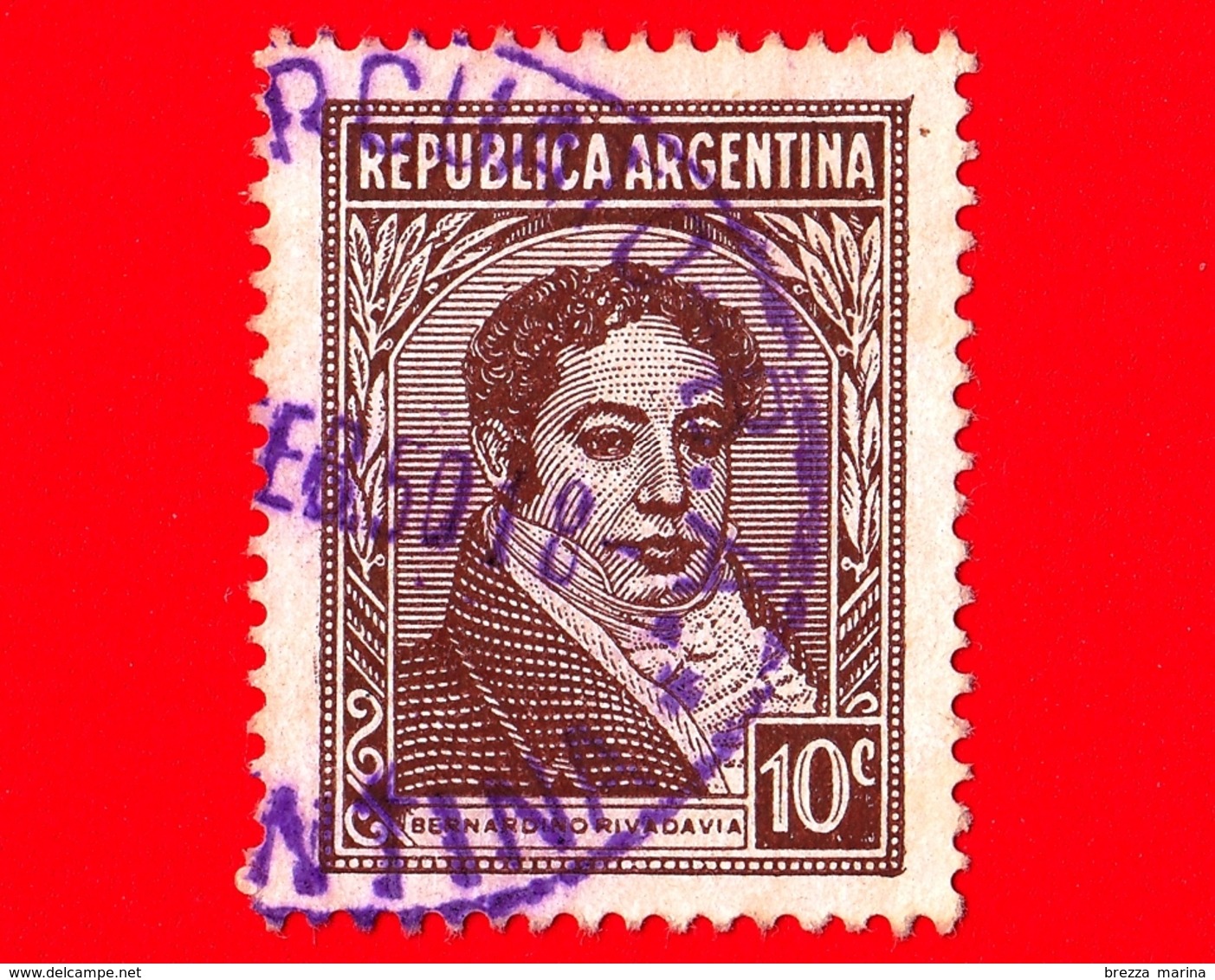 ARGENTINA - Usato - 1950 - Bernardino Rivadavia (1780~1845) - 10 - Usati