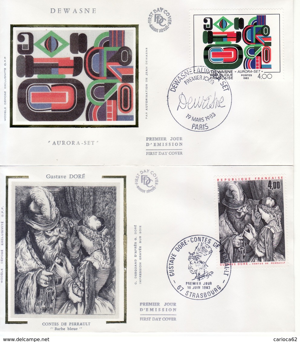 1983 - FRANCIA 2 FDC OPERE D' ARTE VEDI++++ - 1980-1989