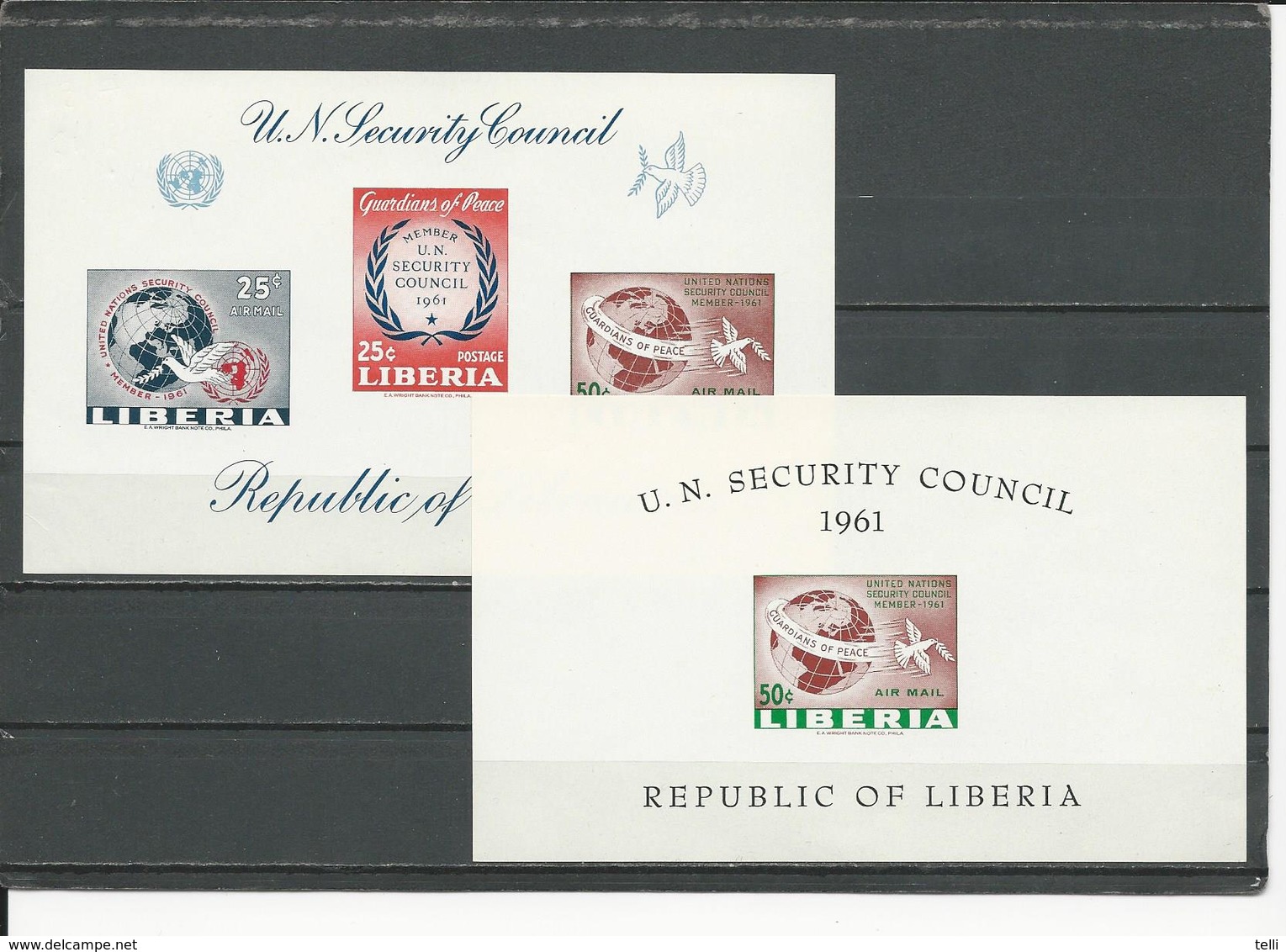 LIBERIA Scott C131, C131A Yvert BF18, BF19 (2blocs Non Perf) ** Marque Sur Coin Sup Gauche Du BF19 Voir SCAN 1961 - Liberia