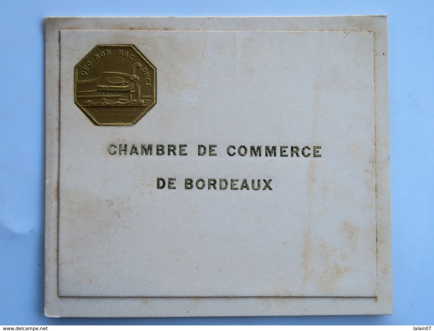 Menu :  Chambre De Commerce De BORDEAUX, Diner Offert à M. André Bouffard, Préfet, Le 21 Février 1933 - Menus