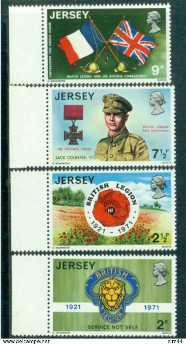 Jersey  1971  50th Anniversary Of The British Legion  4 Stamps    MNH - Guernesey