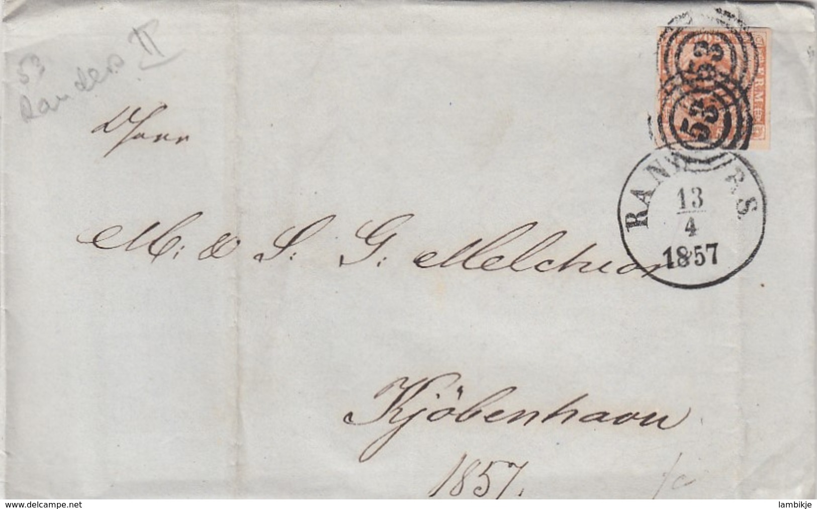 Danmark Cover 1857 - Briefe U. Dokumente