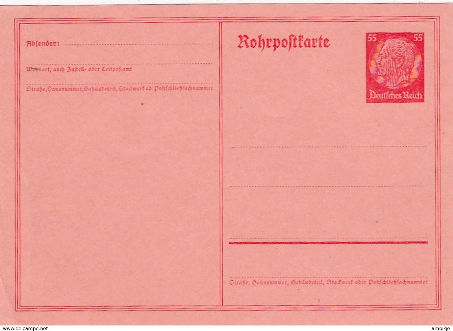 Deutsches Reich Rohrpostkarte 1934 RP25 - Briefe U. Dokumente