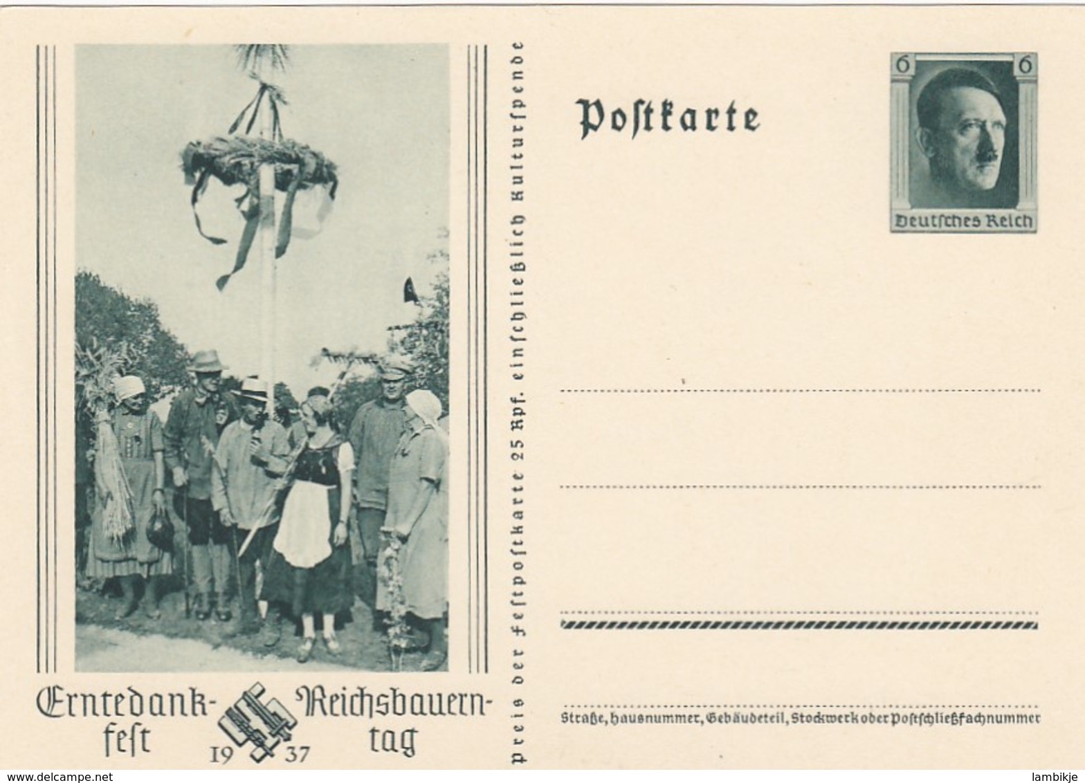 Deutsches Reich Postkarte 1937 P265 - Briefe U. Dokumente