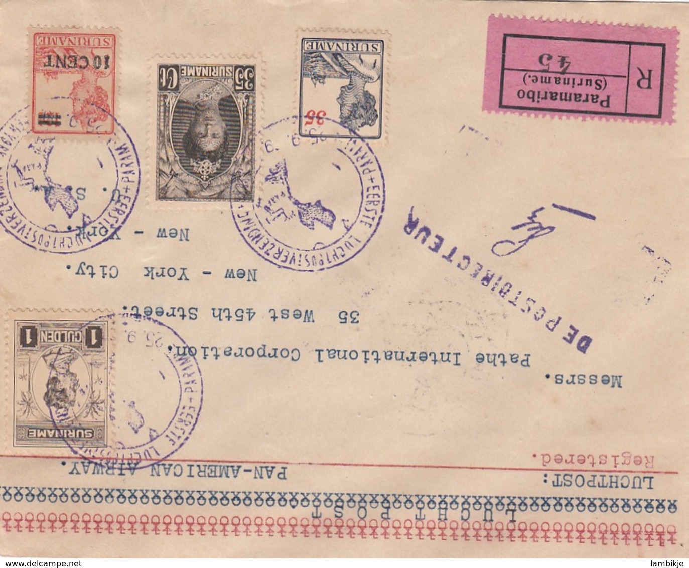 Suriname R Cover PanAm Airways 1929 - Surinam ... - 1975