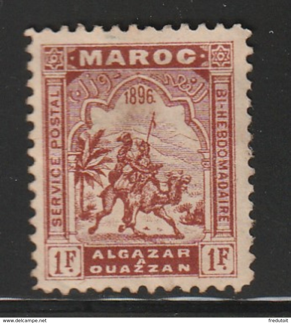 MAROC - ALCAZAR à OUEZZAN - N°8 Nsg (1896)  1fr Brun Rouge - Postes Locales & Chérifiennes