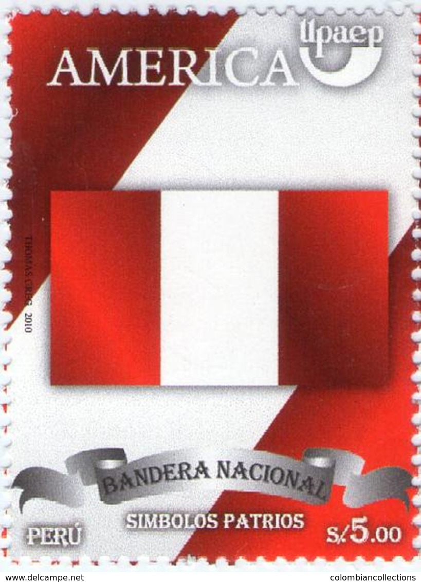 Lote P2010-12, Peru, 2010, Sello, Stamp, 2 V, Upaep, Escudo, Bandera, Coat Of Arm, Flag - Perú