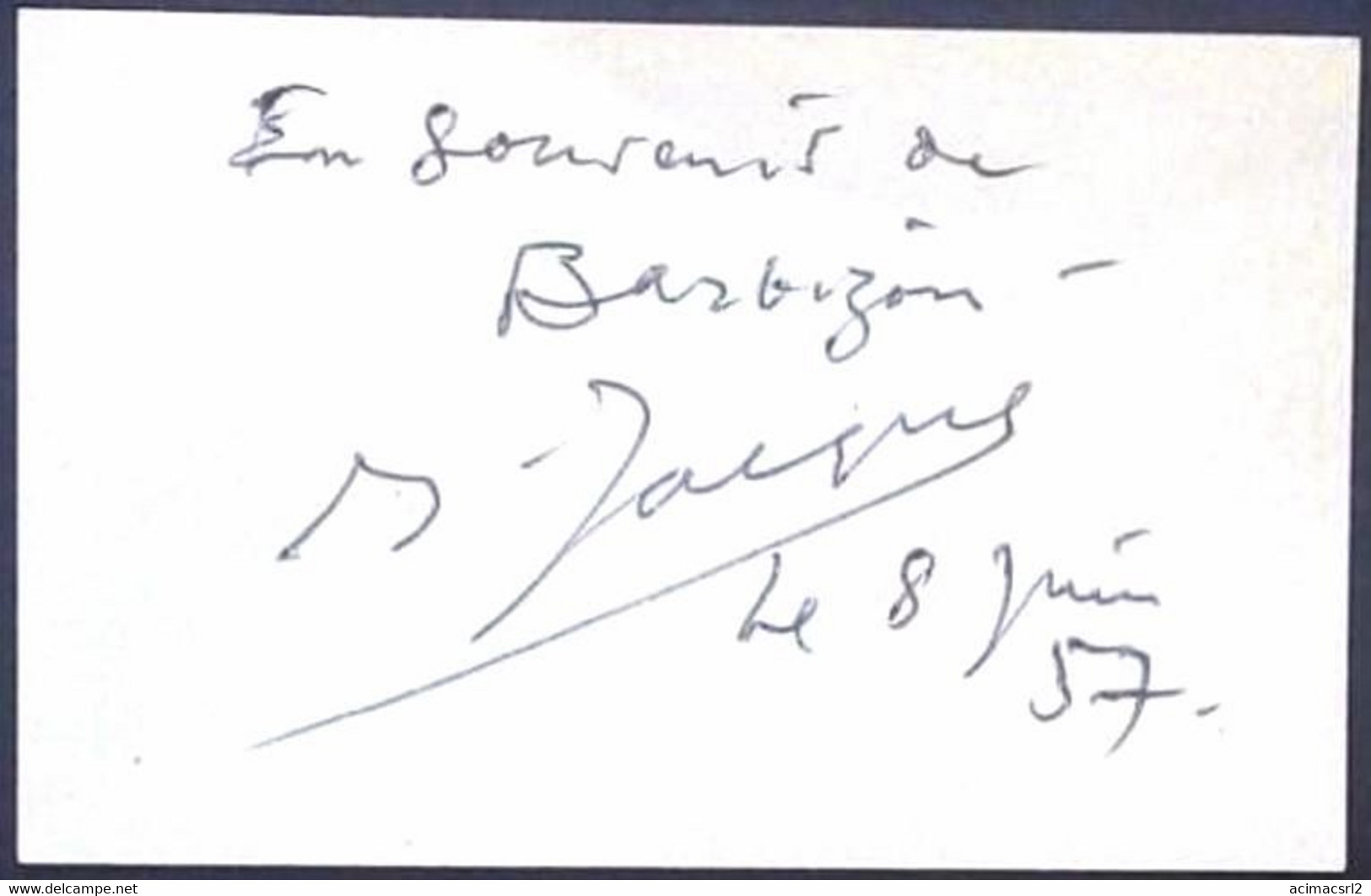 X12 - OPERA - Jacques Jansen, French Baryton-martin Singer Original Autograph Hand Signed Dedicacee 1957 En Little Card - Autres & Non Classés