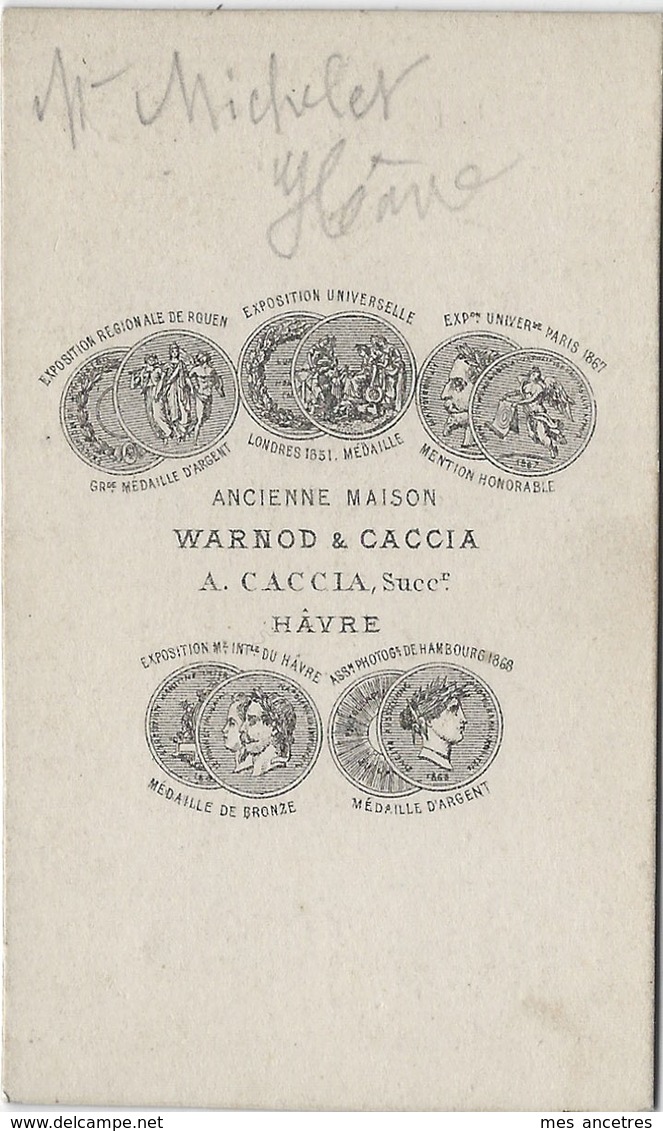 CDV Identifiée-monsieur MICHELET-ancienne Maison Warnod Et Caccia Succ. HAVRE - Anciennes (Av. 1900)