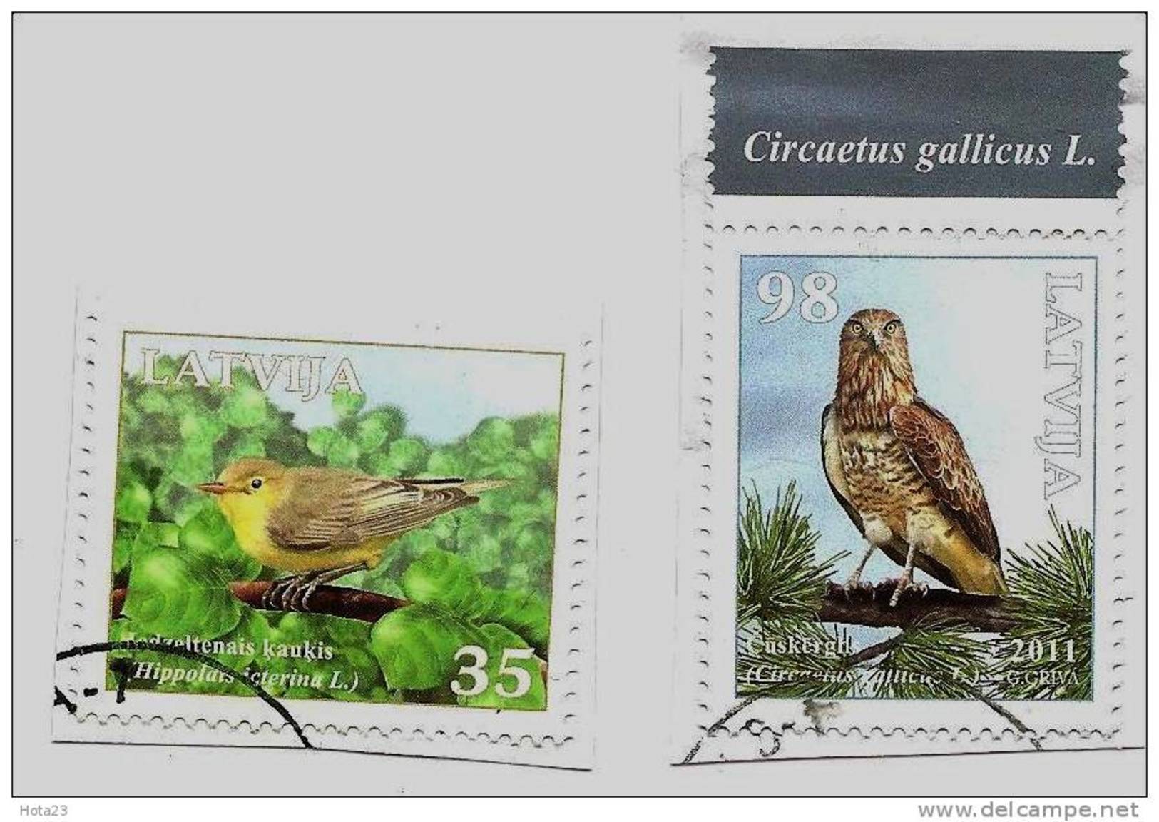 Eagle  LATVIA  - 2011 Bird Short- Toed Eagle + Icterine Warbler Used  (0) - Lettonie