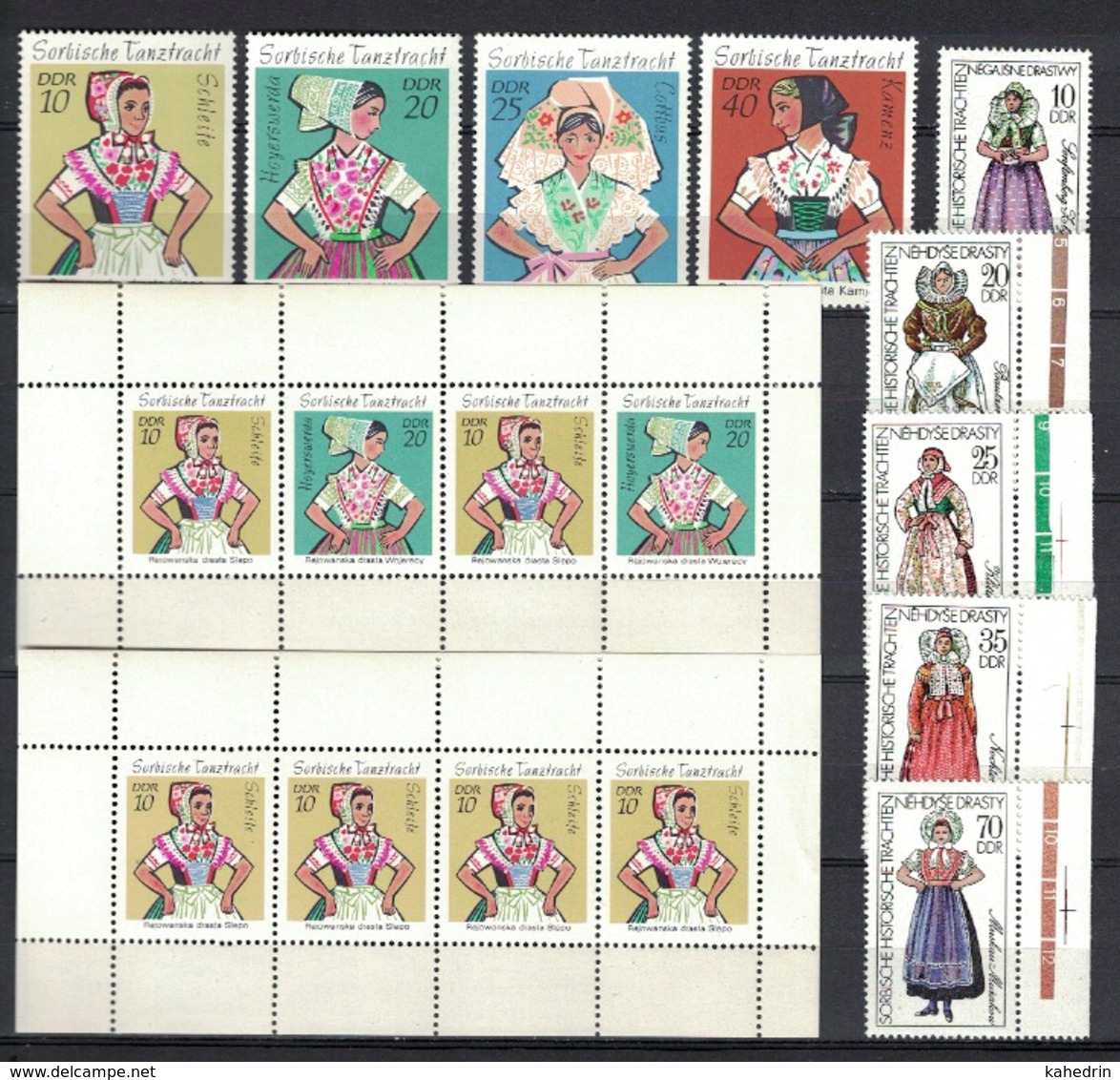 DDR 1971 + 1977, Sorbische Trachten **, MNH - Kostüme