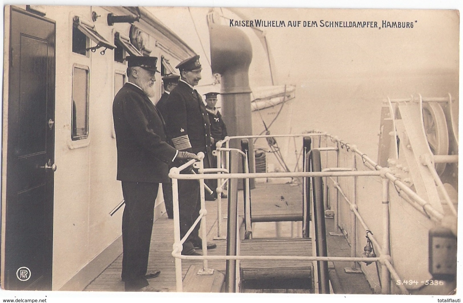 KAISER WILHELM II An Bord Von Schnelldampfer HAMBURG 17.9.1906 Fast TOP-Erhaltung - Königshäuser