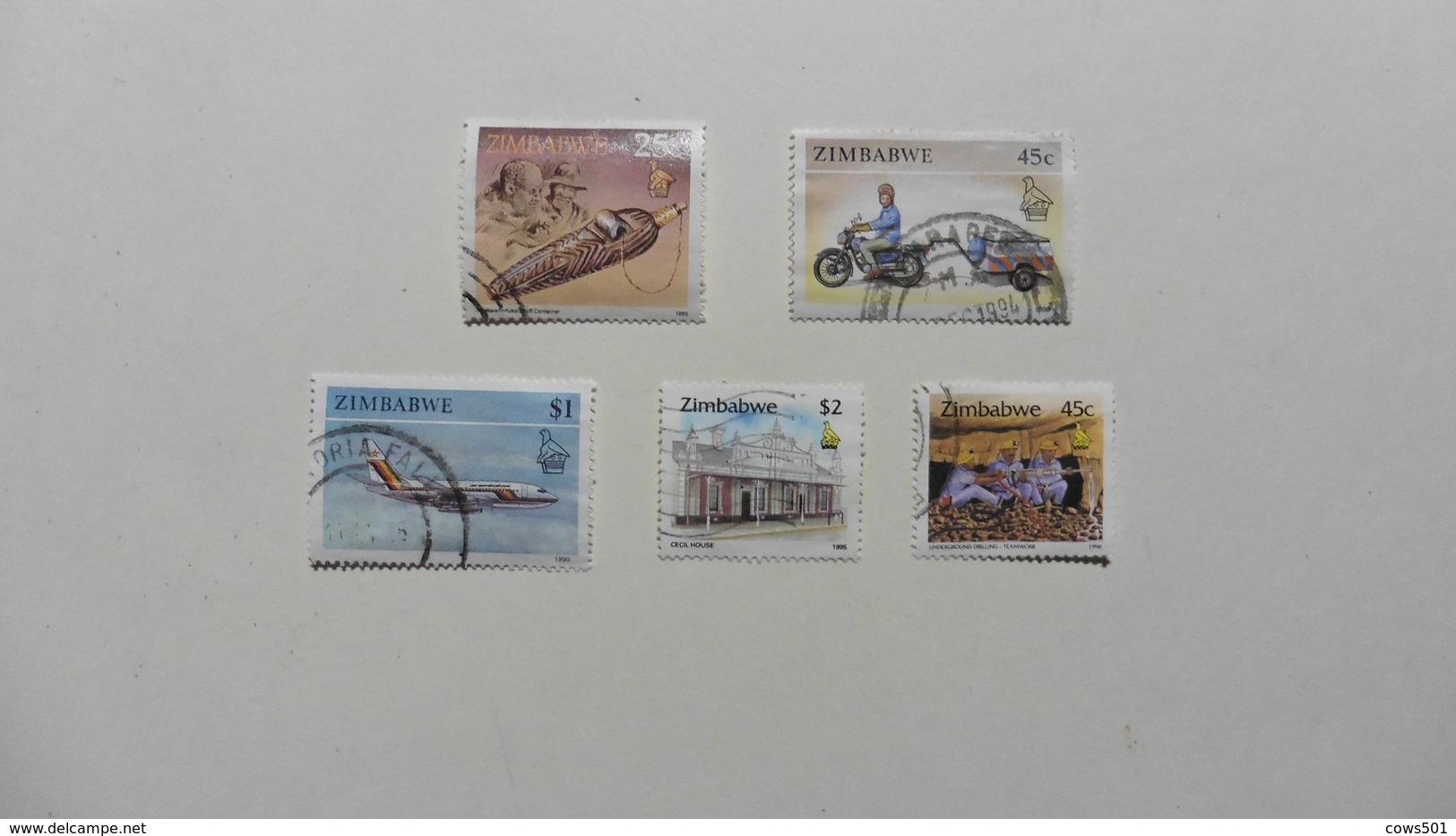 Afrique > Zimbabwe  :5 Timbres Oblitérés - Zimbabwe (1980-...)