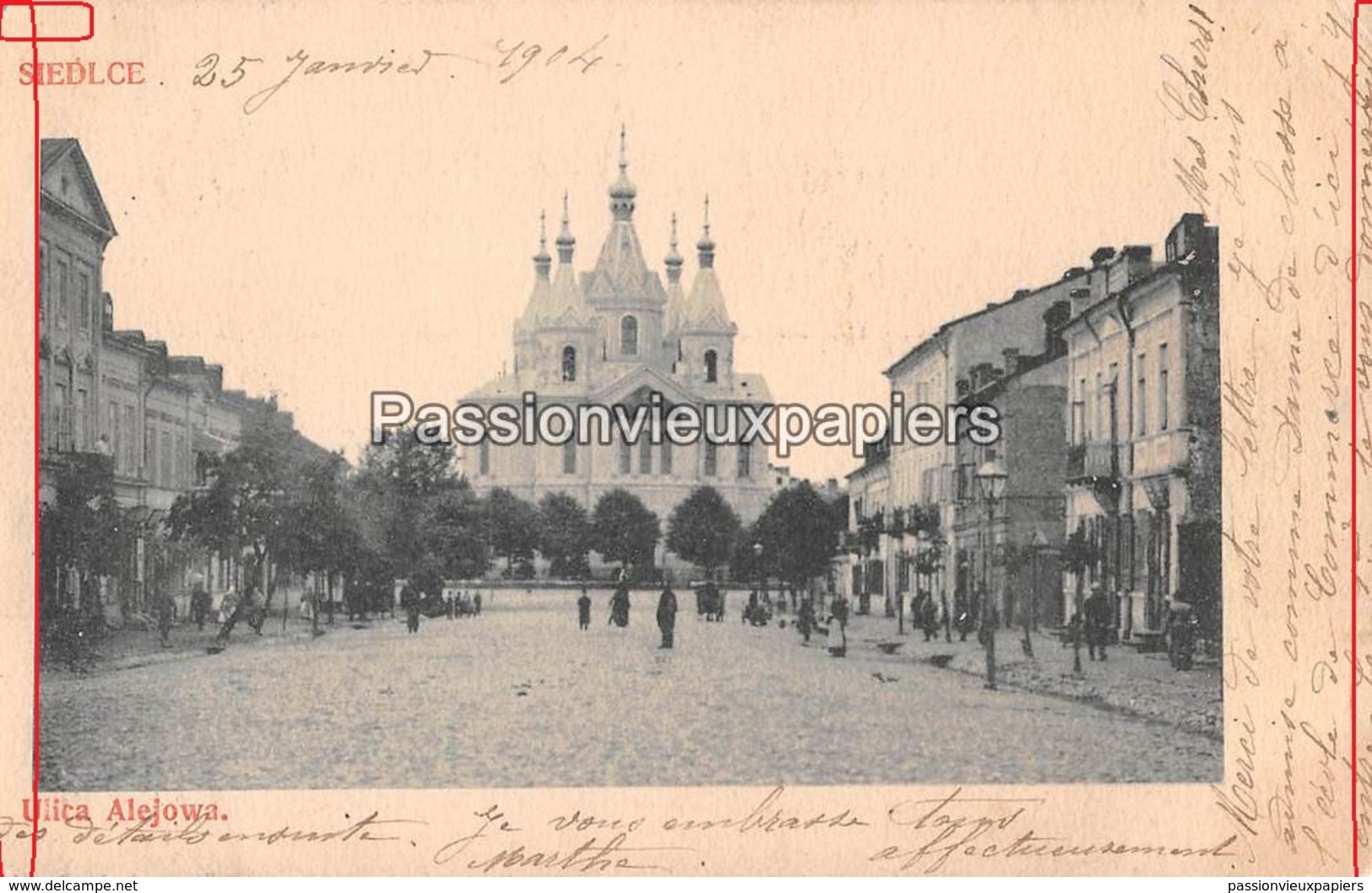 SIEDLCE 1905  ULICA ALEJOWA   (Russiche Kathedrale) - Pologne