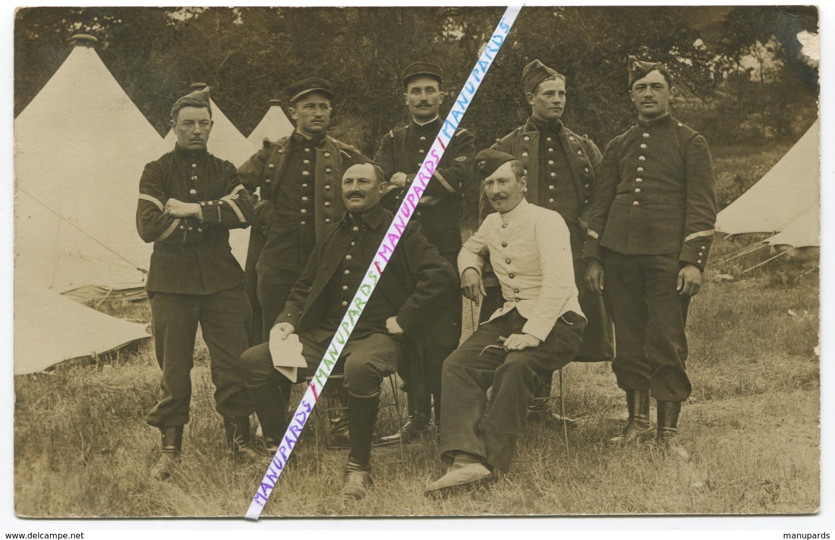 1908 / CARTE PHOTO / 105e RI ( RIOM ) / SOUS OFFICIERS / 105e REGIMENT D'INFANTERIE - Guerre, Militaire