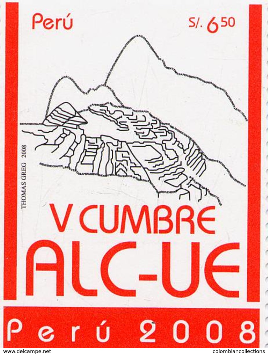 Lote P2008-13, Peru, 2008, Sello, Stamp, V Cumbre ALC-UE - Perú