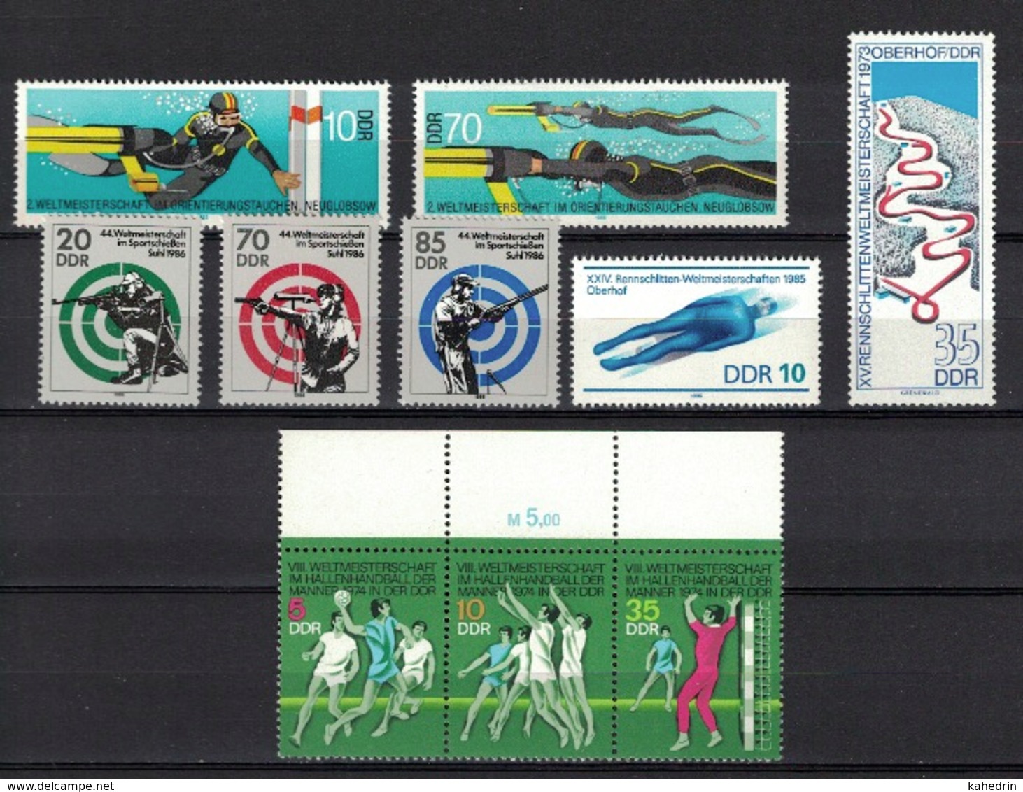 DDR Between 1973 - 1986, Weltmeisterschaft Diving Tauchen Handball Shooting Bobsleigh **, MNH - Sonstige & Ohne Zuordnung