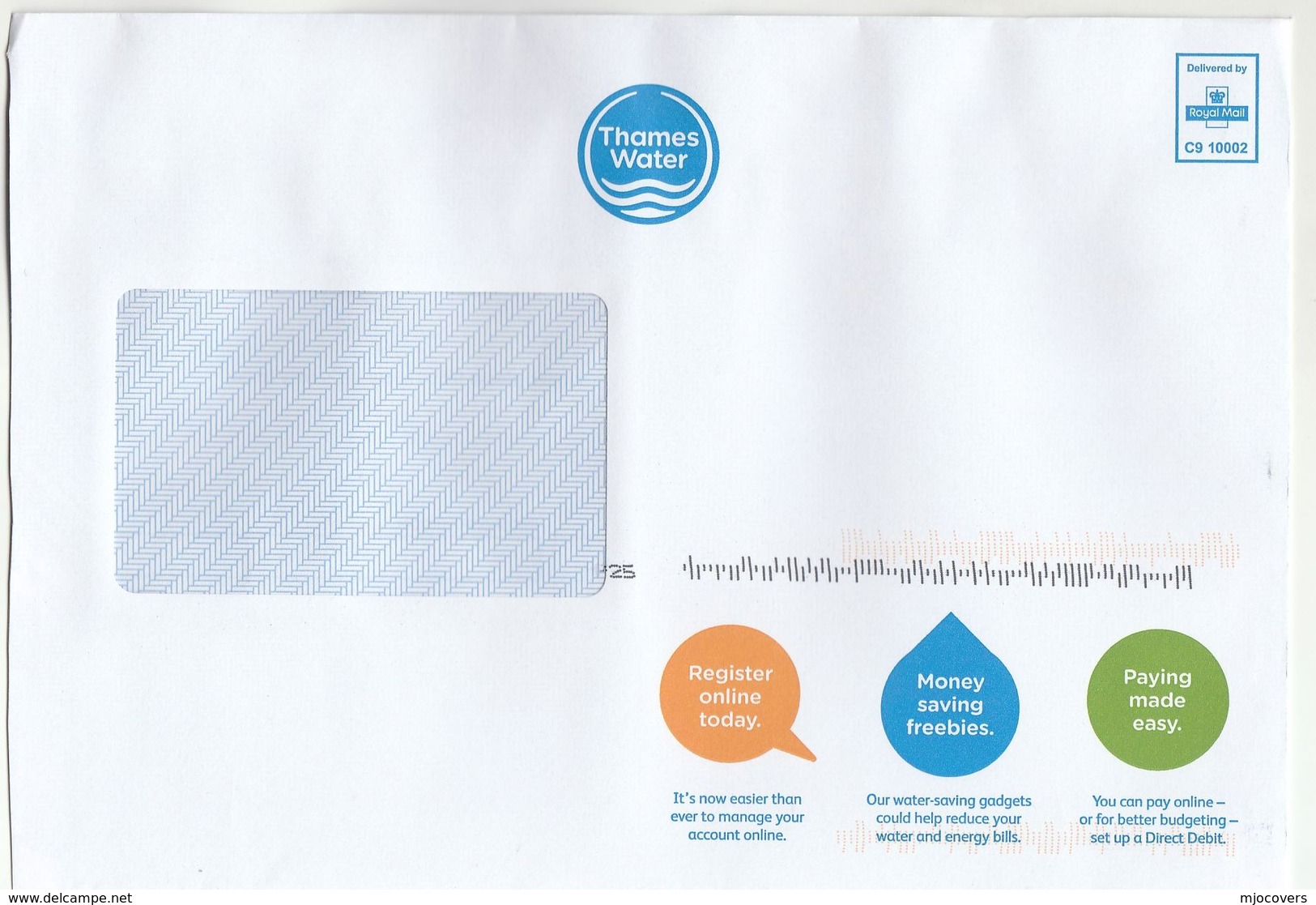 2019 THAMES WATER , SAVE WATER & ENERGY Advert COVER Delivered By Royal Mail  C910002 Prepaid Ppi Stamps Conservation GB - Environment & Climate Protection