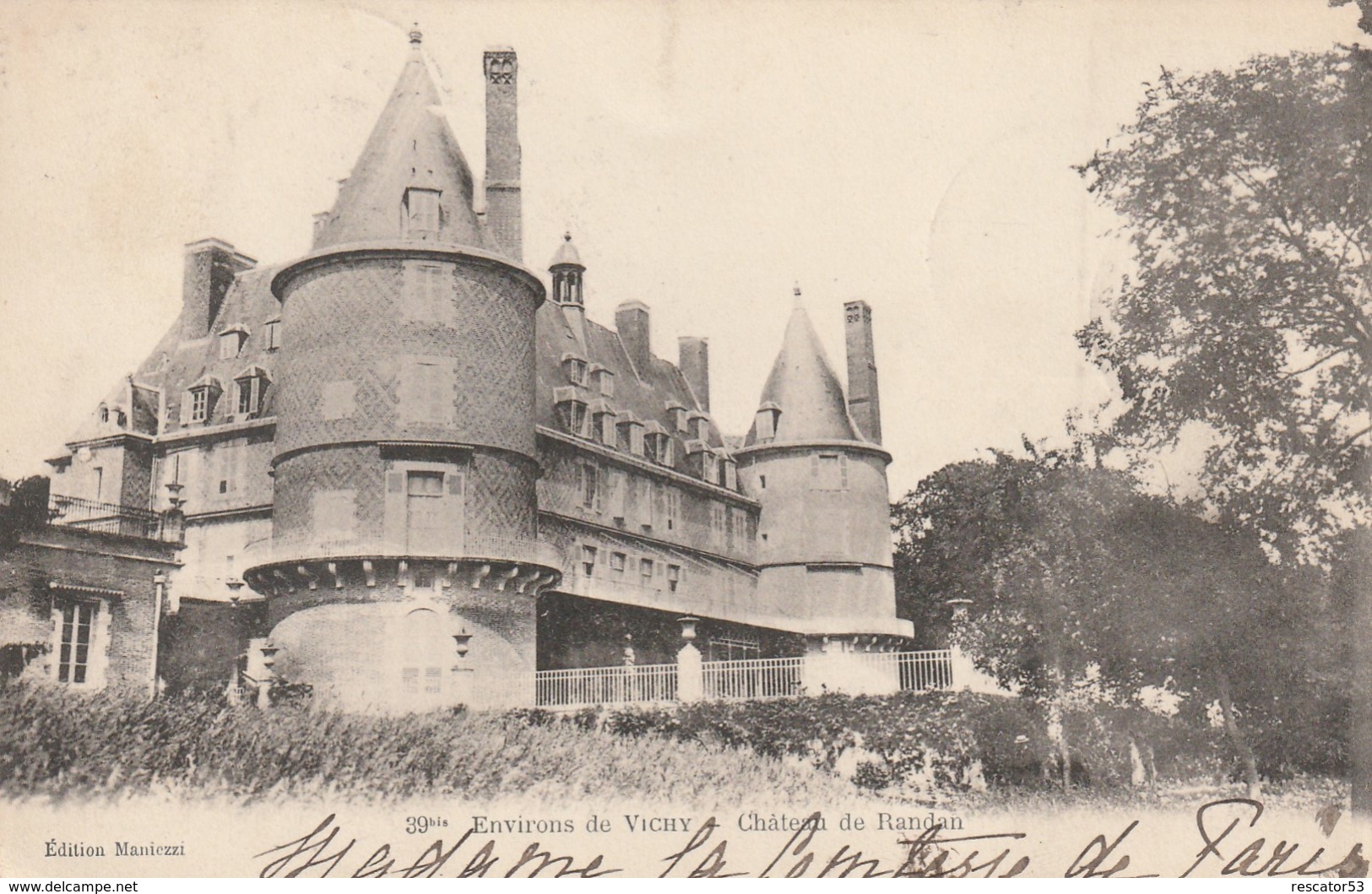 Rare Cpa  Le Château De Randan Dans Les Environs De Vichy - Vichy