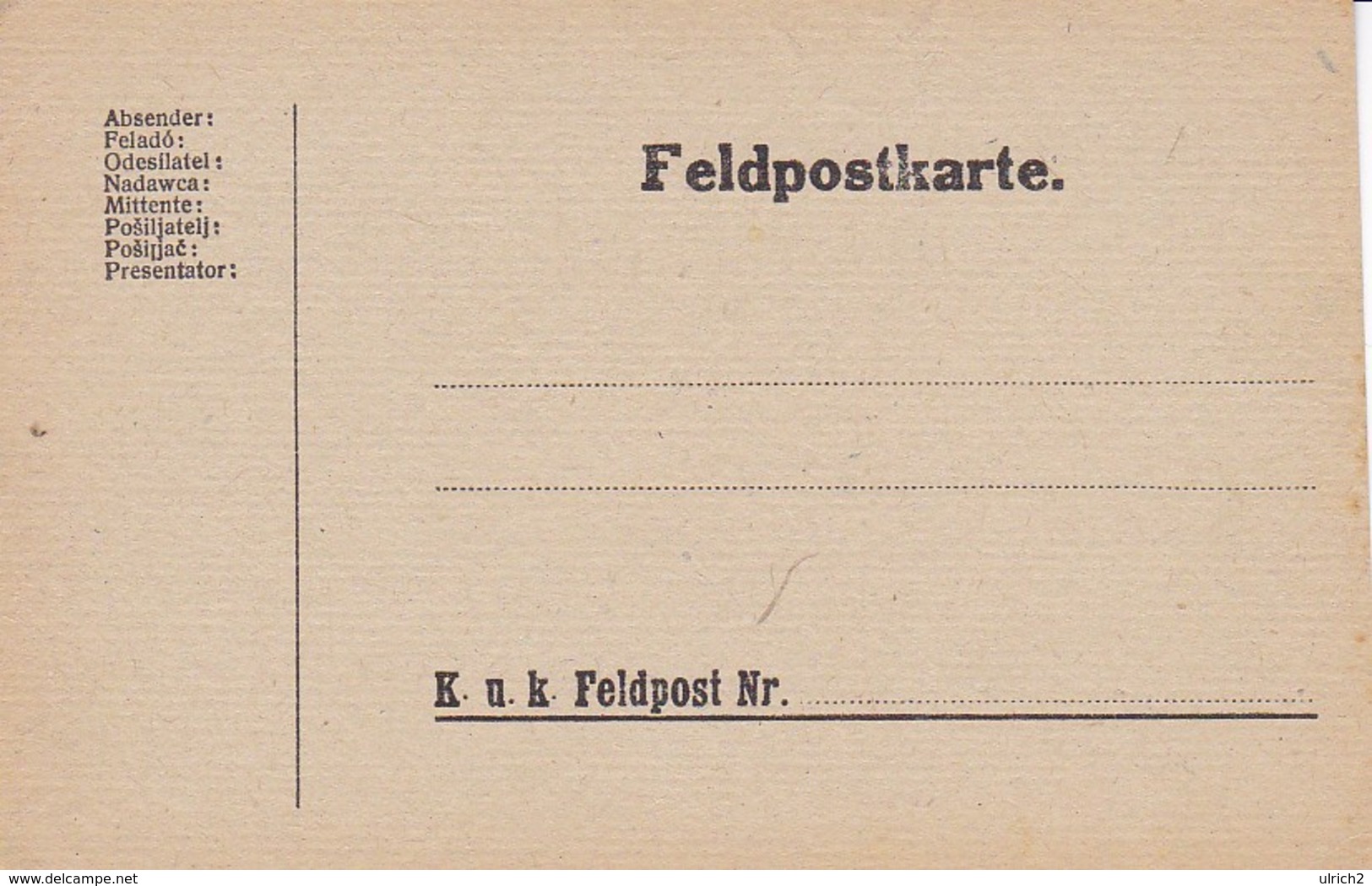 Feldpostkarte 1. WK (39629) - Briefe U. Dokumente