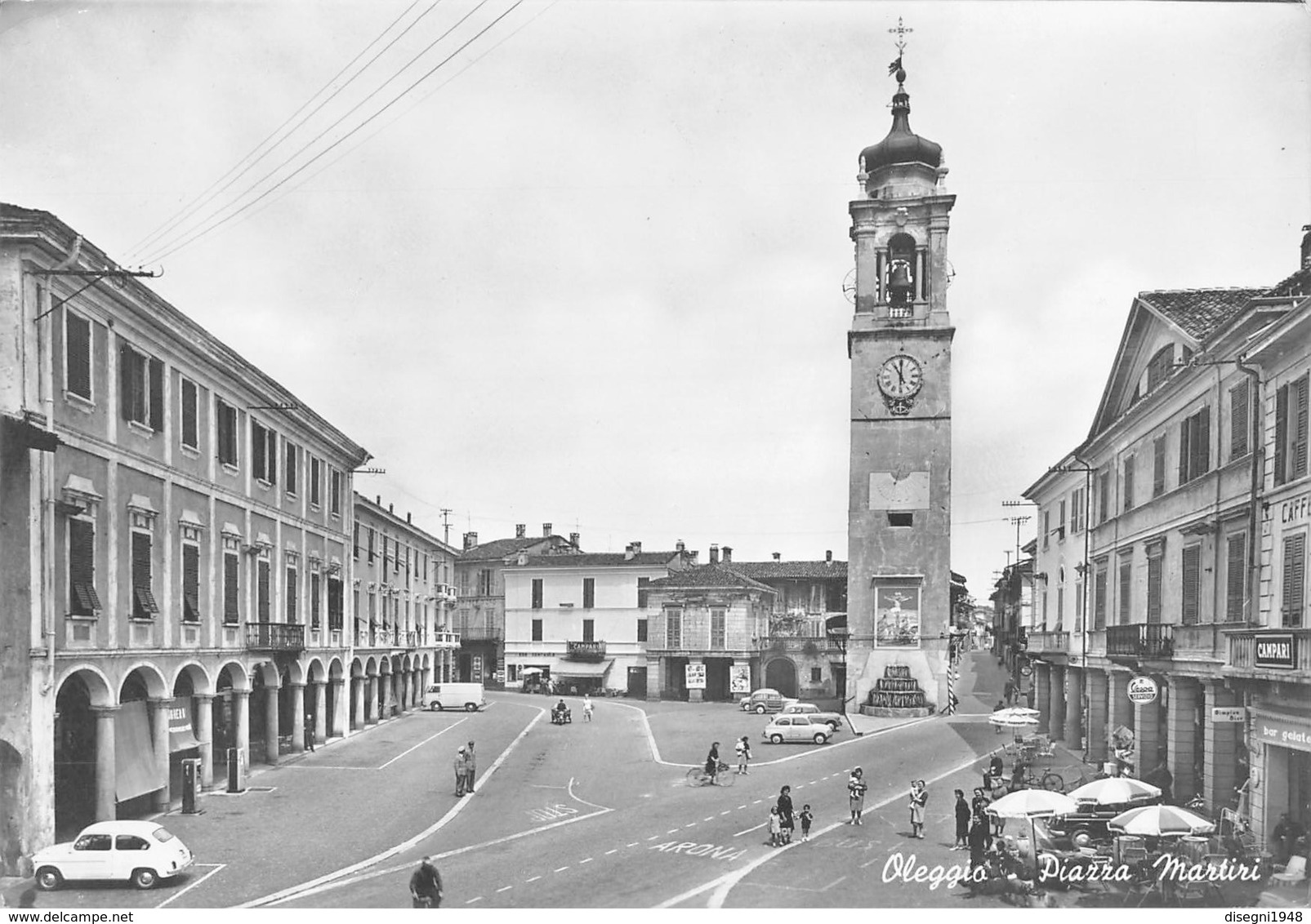 07672 "OLEGGIO (NO) - PIAZZA MARTIRI" AUTO ANNI '60, ANIMATA. CART. ORIG. SPED. '968 - Altri & Non Classificati