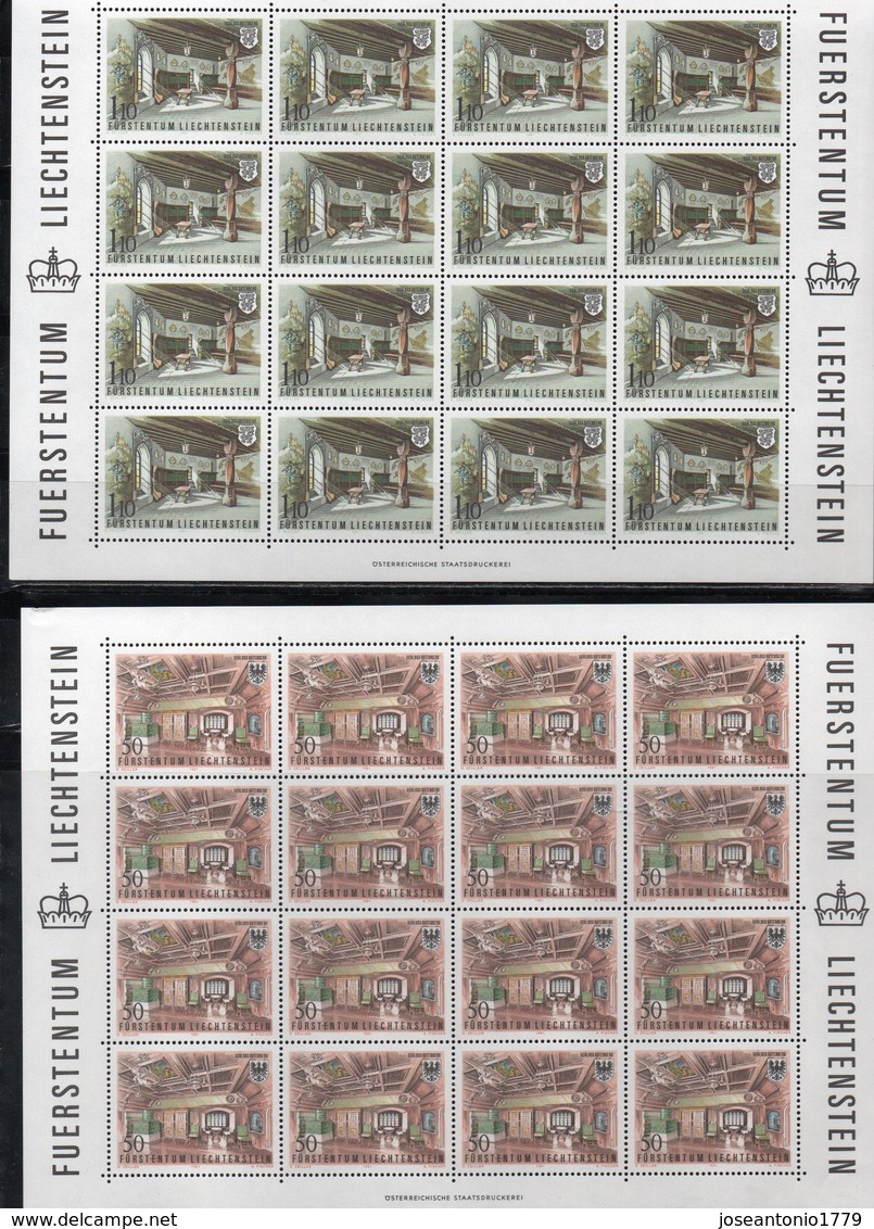 LIECHTENSTEIN AÑO 1981 SERIE IVERT 721/724,  PLIEGOS " CASTILLO GUTENBERG "  MNH. - Otros & Sin Clasificación