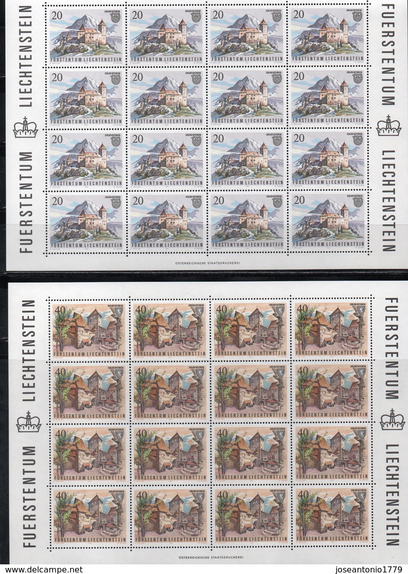 LIECHTENSTEIN AÑO 1981 SERIE IVERT 721/724,  PLIEGOS " CASTILLO GUTENBERG "  MNH. - Otros & Sin Clasificación