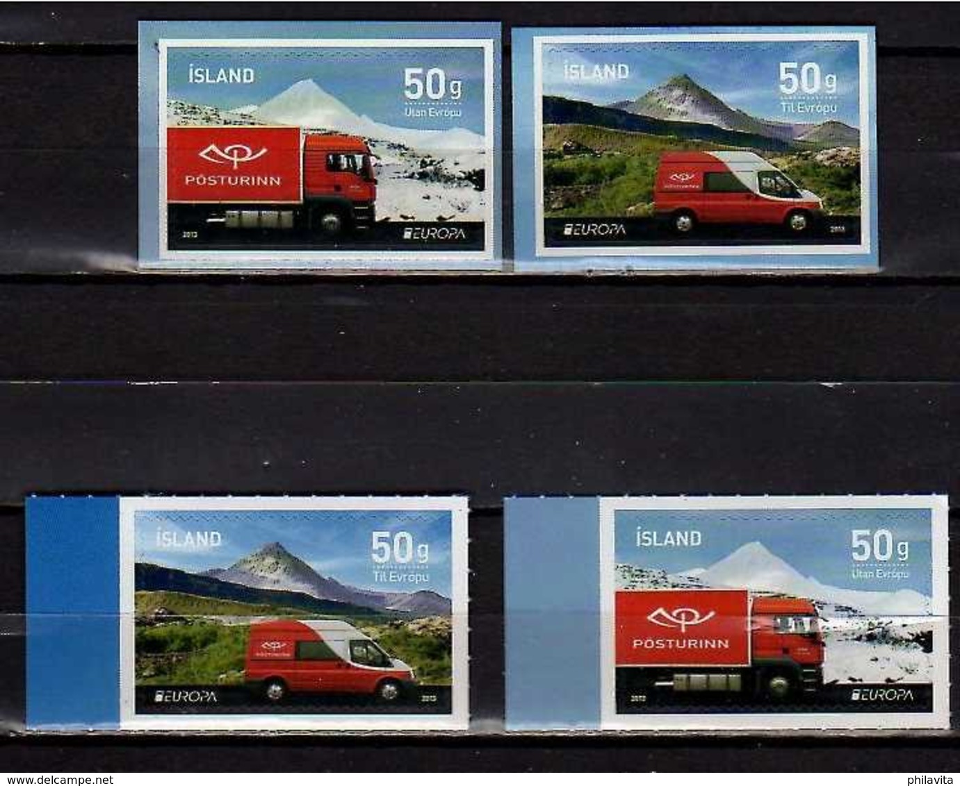 2013 Iceland - Europa CEPT Postal Transport - Sets From Sheets And From Booklet  - MNH** MiNr. 1394 - 1395 A+D - Ungebraucht