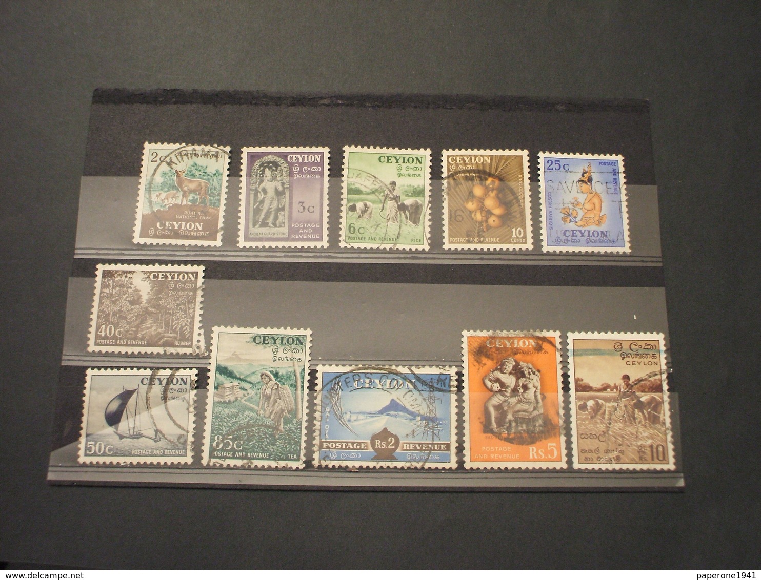 SRI LANKA/CEYLON - 1954 PITTORICA 11 VALORI - TIMBRATI/USED - Sri Lanka (Ceylon) (1948-...)