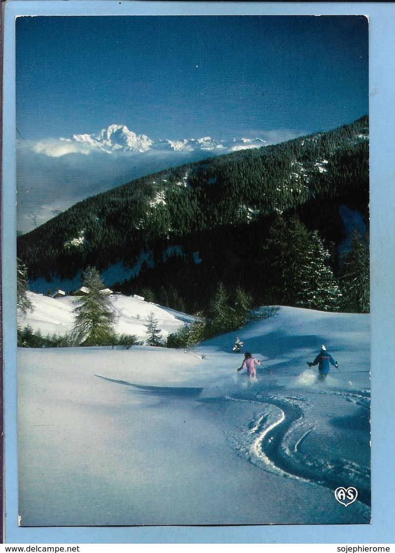 Jeux De Neige Face Au Mont-Blanc 2 Scans Ski Skieur Skieuse Sport D'hiver - Sports D'hiver
