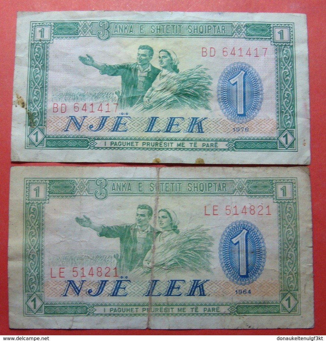 ALBANIA Lot 2 X 1 LEK 1964 AND 1976 - Albanie