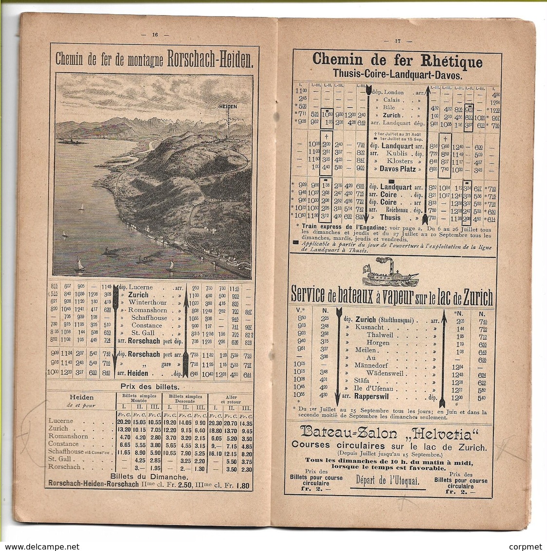 CHEMIN DE FER du NORD-Est SUISSE - 1896 SAISON D'ETE - TRAINS INTERNATIONAUX - 28 PAGES + CARTE