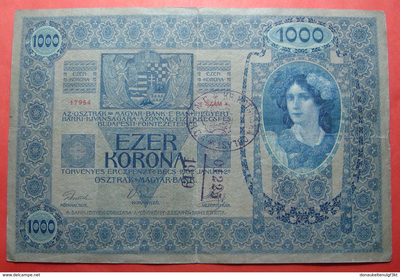 YUGOSLAVIA KINGDOM 1000 KRONEN 1919, CITY OF *NASICE* CROATIA, RRR - Croatie