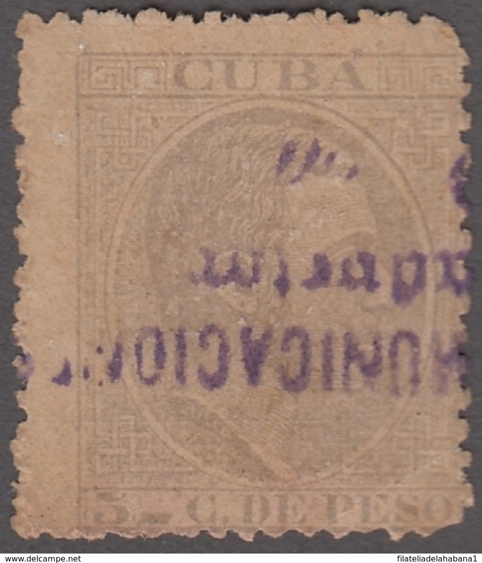 1884-208 CUBA SPAIN. 1884. ALFONSO XII. RAILROAD CANCEL. - Prefilatelia