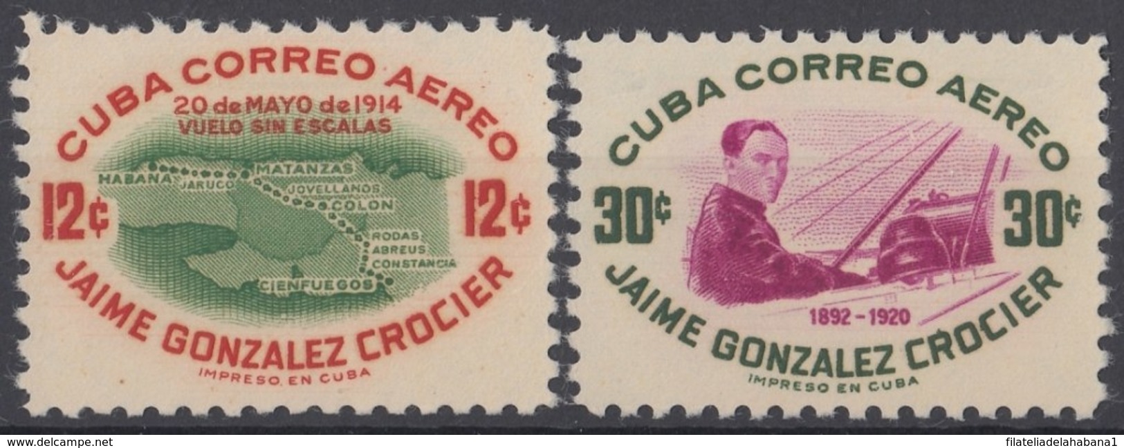 1955-296 CUBA REPUBLICA 1955 Ed.627-28. JAIME GONZALEZ CROCIER. MNH. - Nuevos