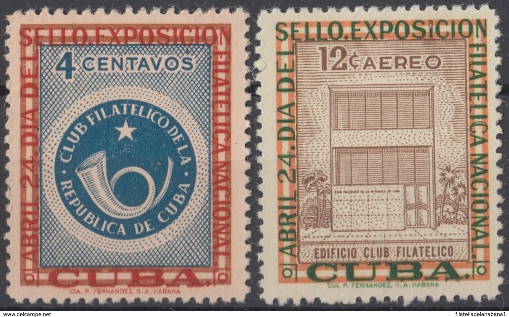1957-354 CUBA REPUBLICA 1957 Ed.692-93. MH. CLUB FILATELICO, EXPO FILATELICA NAC. - Nuevos