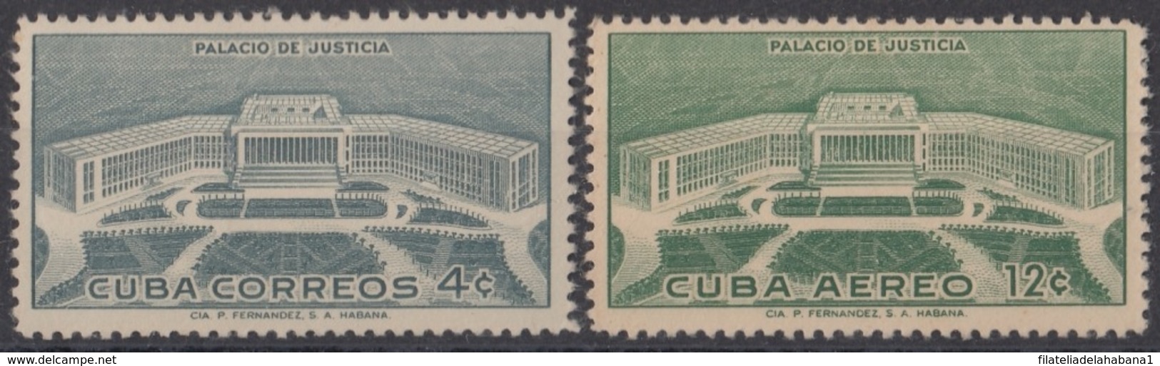 1957-361 CUBA REPUBLICA 1957 Ed.707-08. MNH. PALACIO DE JUSTICIA, PALACE OF JUSTICE. - Nuevos