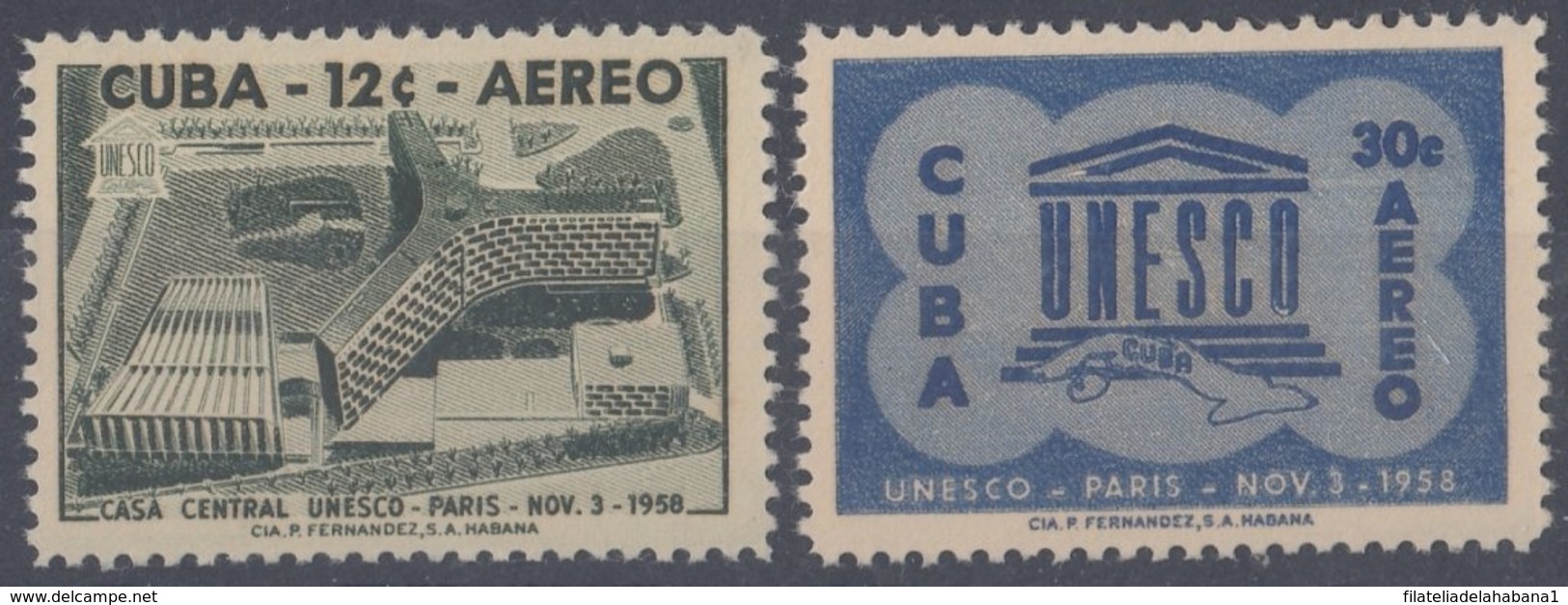 1958-369 CUBA REPUBLICA 1958 Ed.758-61. MNH. FUNDACION DE LA UNESCO. - Nuevos