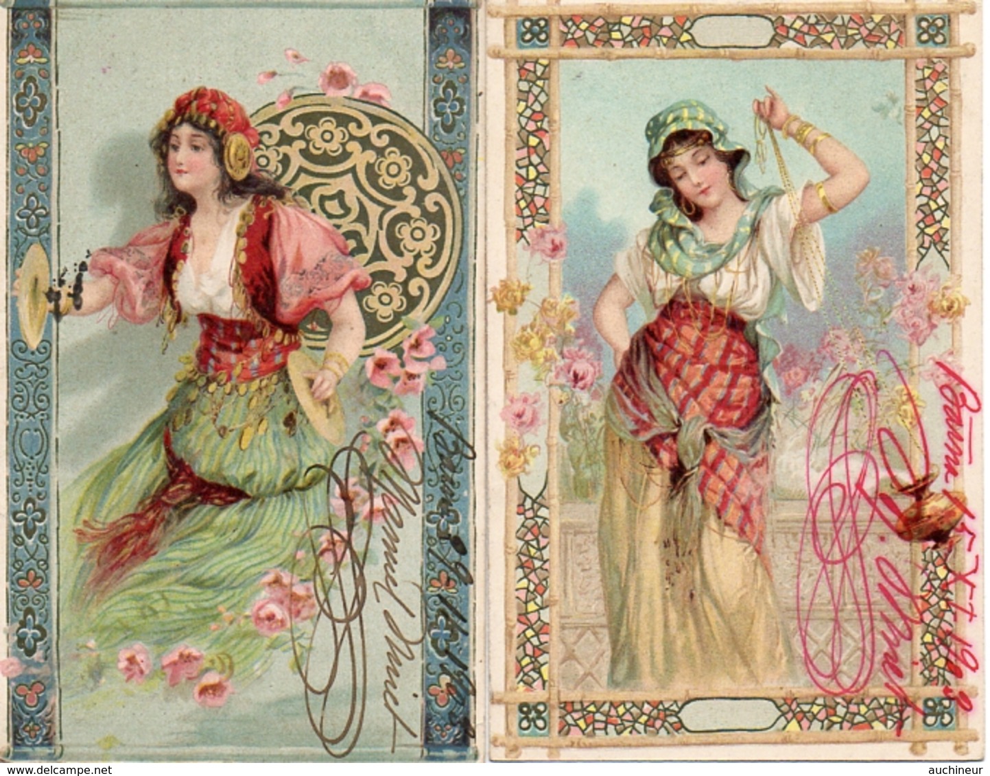 Femme Illustrée 369, Art Nouveau X 2 Gitane - Femmes