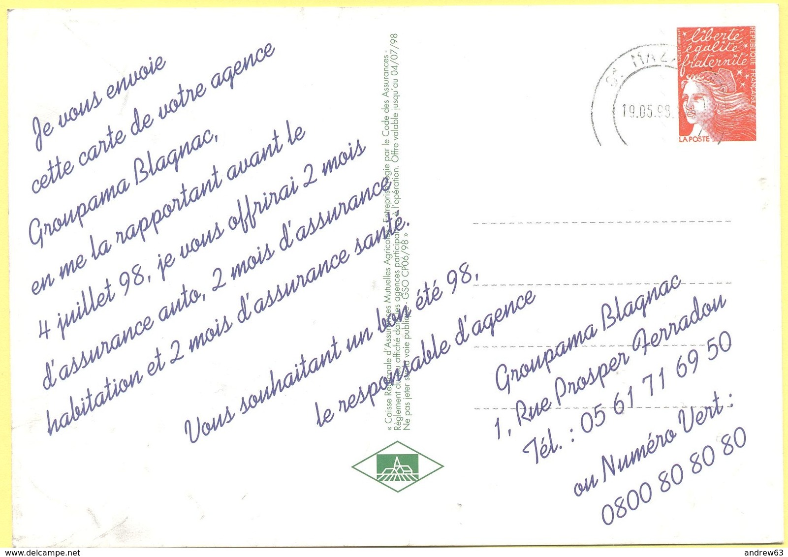 FRANCIA - France - 1998 - Marianne De Luquet Rouge - Deux Semaines Ensoleillées, Pour Deux Mois Colorés - Carte Postale - Cartoline Postali E Su Commissione Privata TSC (ante 1995)