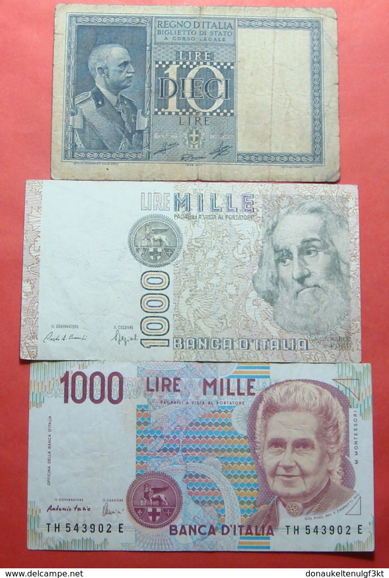 ITALIA LOT X 3 BANKNOTES - Autres & Non Classés