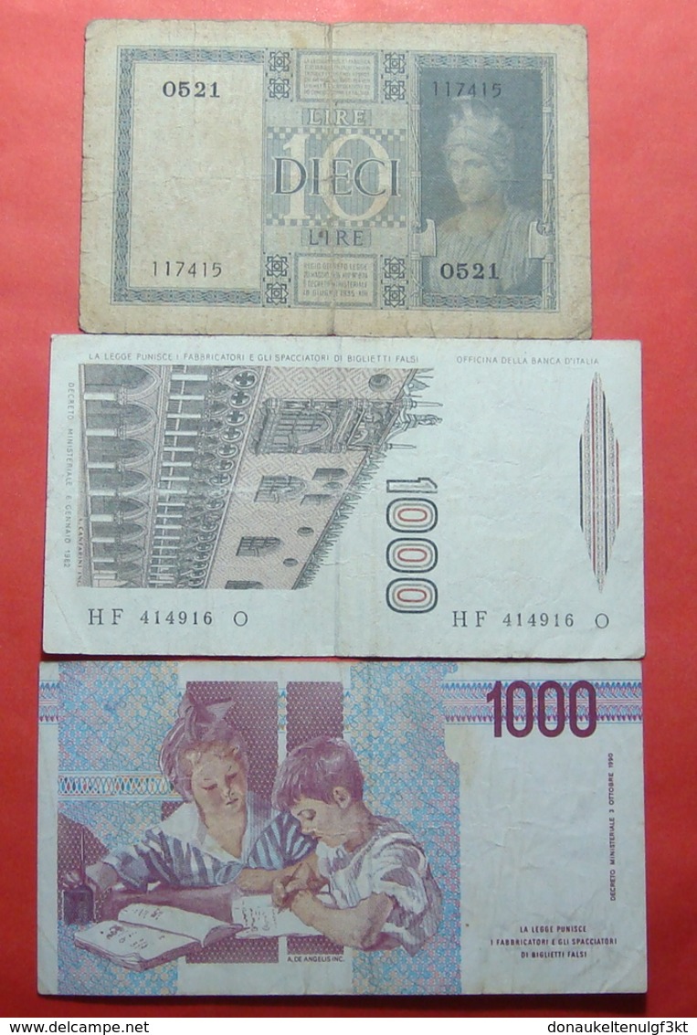 ITALIA LOT X 3 BANKNOTES - Autres & Non Classés