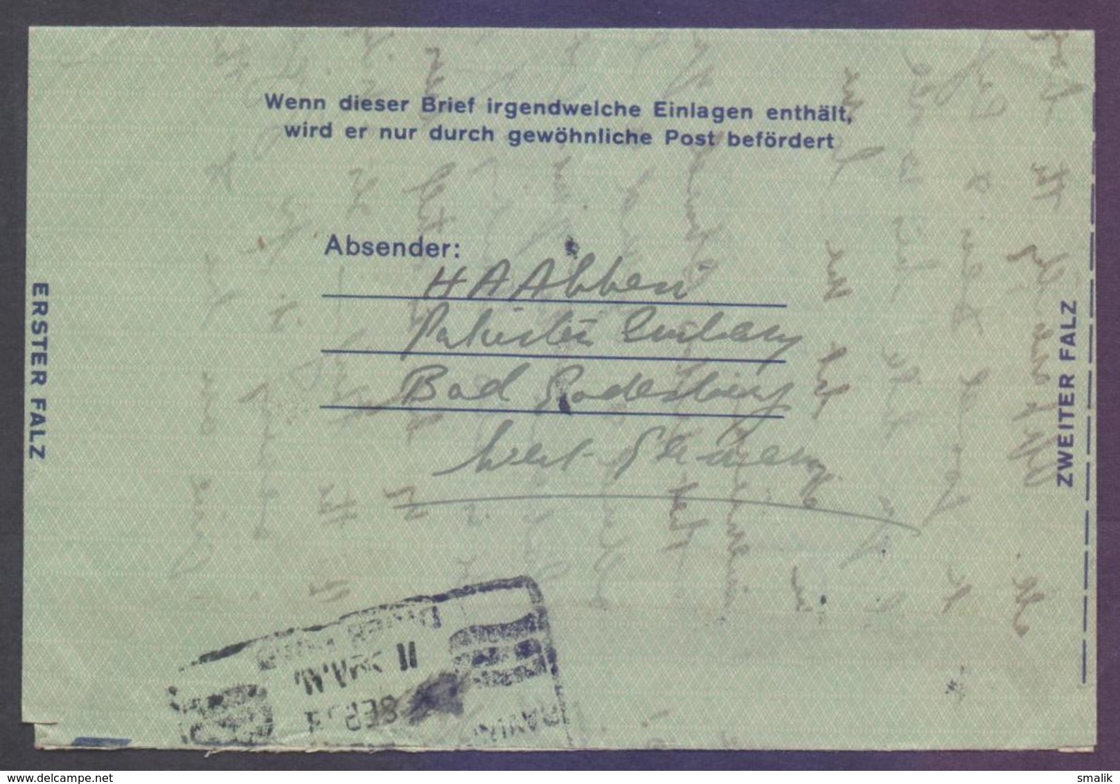GERMANY Postal History, Postage PAID Aerogramme Stationery, Used 1953 - Andere & Zonder Classificatie
