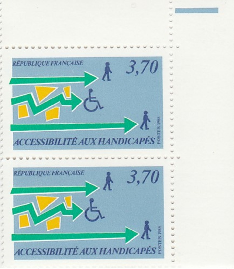 FRANCE 1988 N°2536*° ACCESSIBILITE HANDICAPES LA PAIRE BDF - Neufs