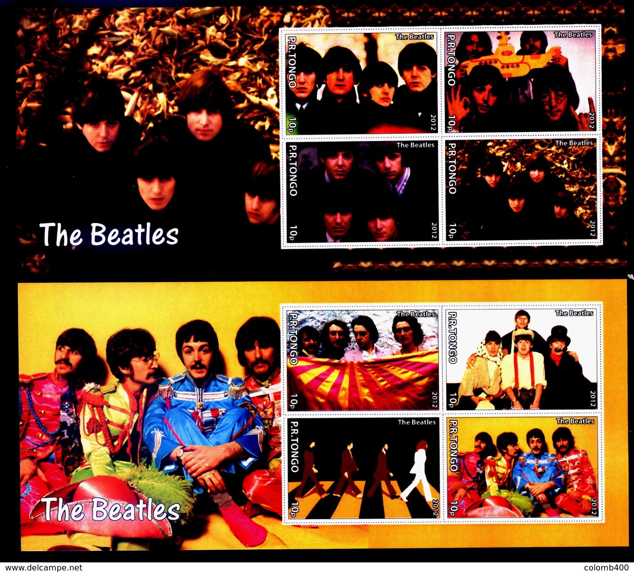 The BEATLES  2 Labels (Vignetes Fantaisie) - Etichette Di Fantasia