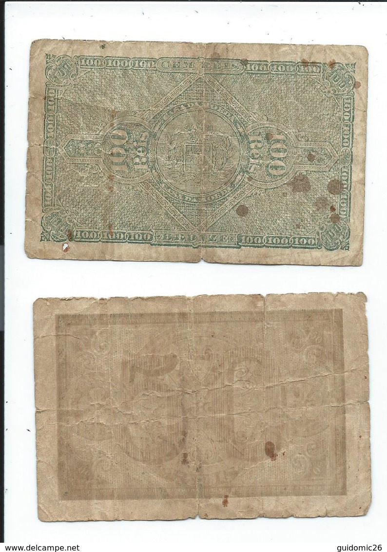 Portugal Casa De Moeda,lisboa Lot De 2 Billets De 1891 - Portugal