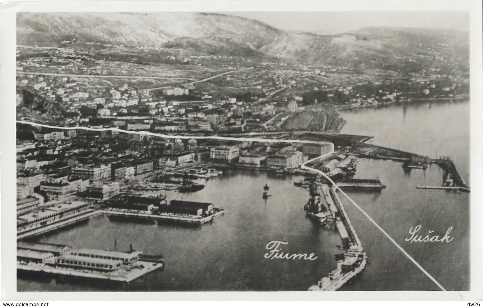 Rijeka (Croatie) Panorama Du Port - Frontière Entre Susak Et Fiume Avant 1948 - Carte Non Circulée - Croatie