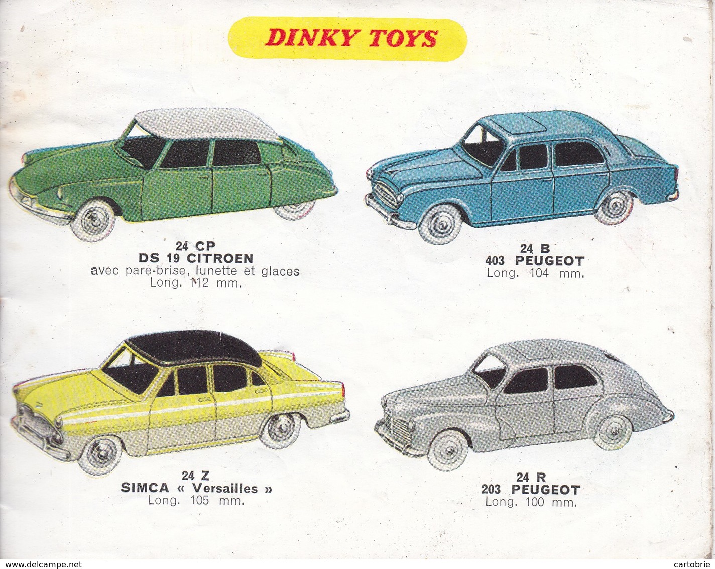 DINKY TOYS Catalogue 1958 - 16 Pages - Format 10,5 X 13,5 Cm - Jeux Et Jouets