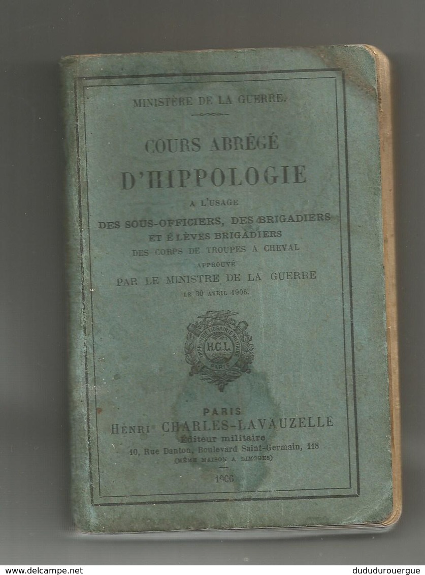 COURS ABREGE D HIPPOLOGIE A L USAGE DES SOUS - OFFICIERS .... - Français