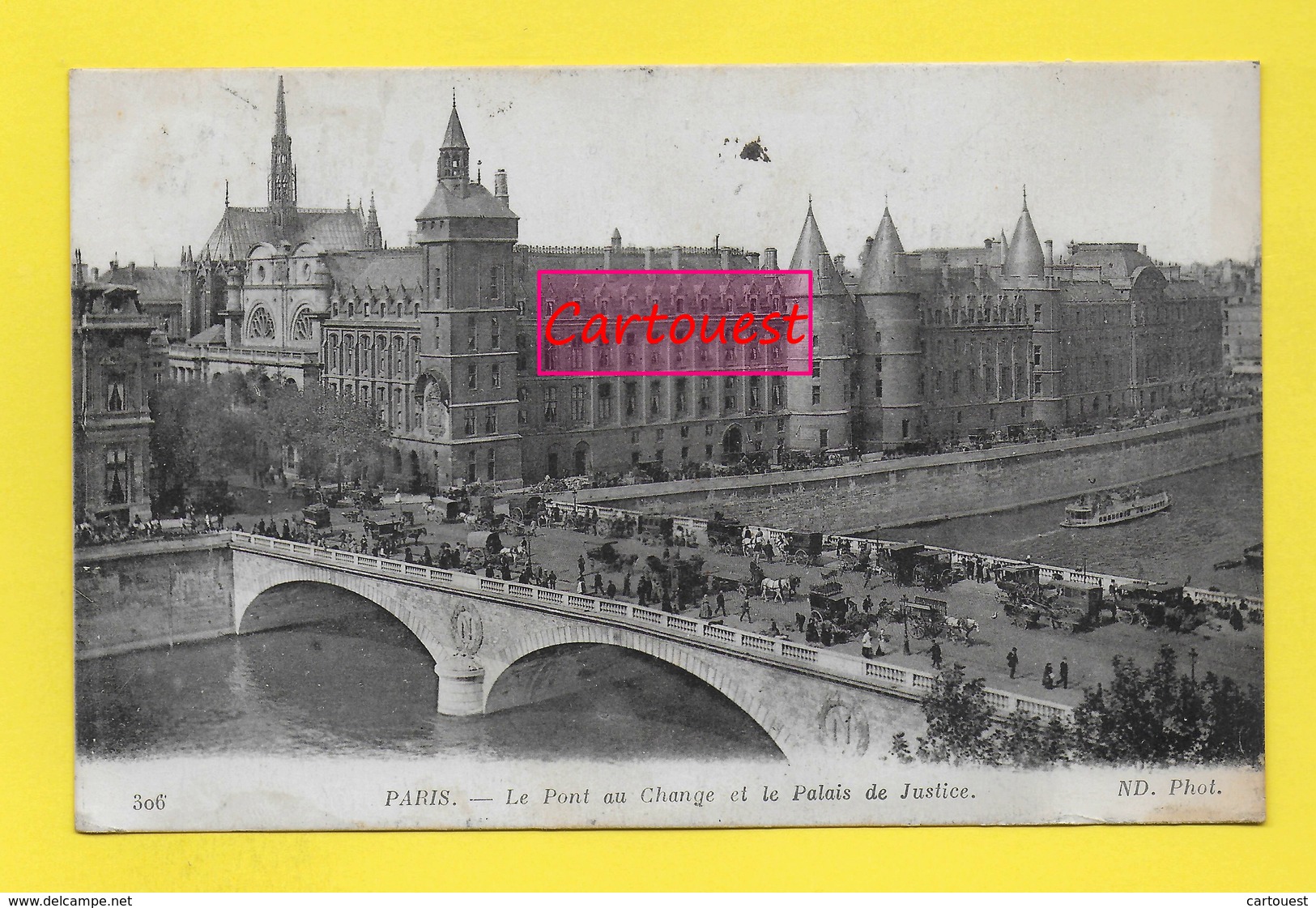 CP Ancienne Avant 1960 - N° 306 -- Europe France - Paris - Le Pont Au Change & Le Palais De Justice Année 16.09.1916 ֎ - Ponts